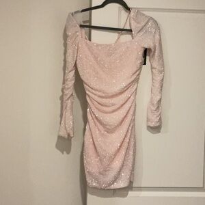 Elegant Pink Sequin Dress